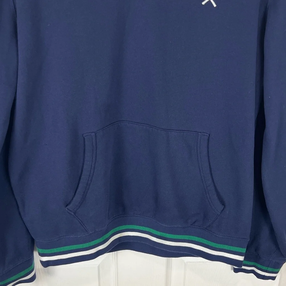 Polo Ralph Lauren striped trim fleece v neck tennis embroidered sweatshirt M